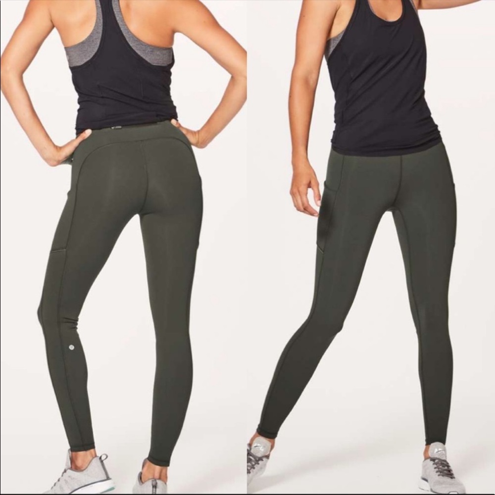 Lululemon Speed Up Tight in Dark Green Size 4